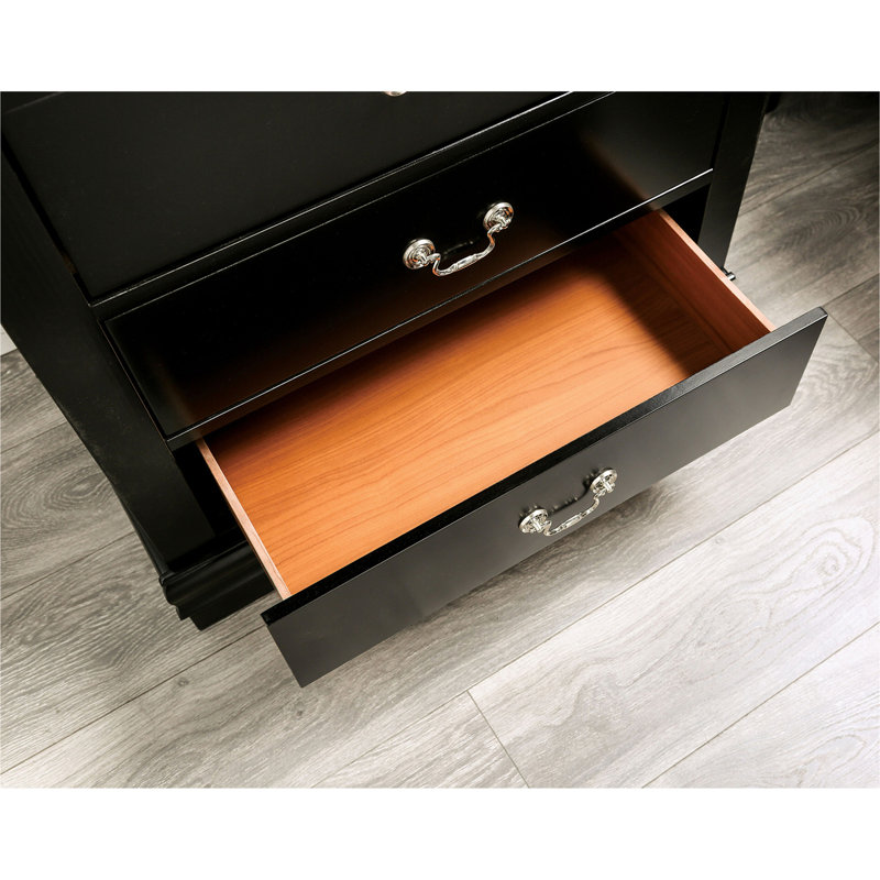 Commode à finition cerisier foncé 1pc, Noir