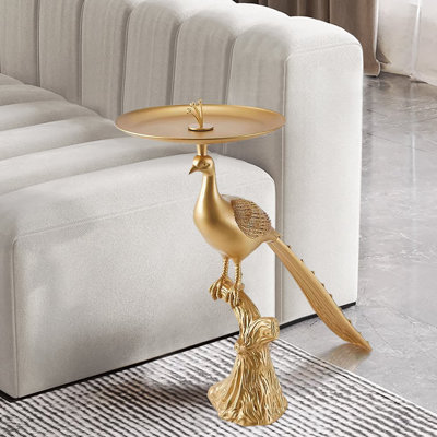 Table d'appoint Figurine Peacock Art Deco Gold