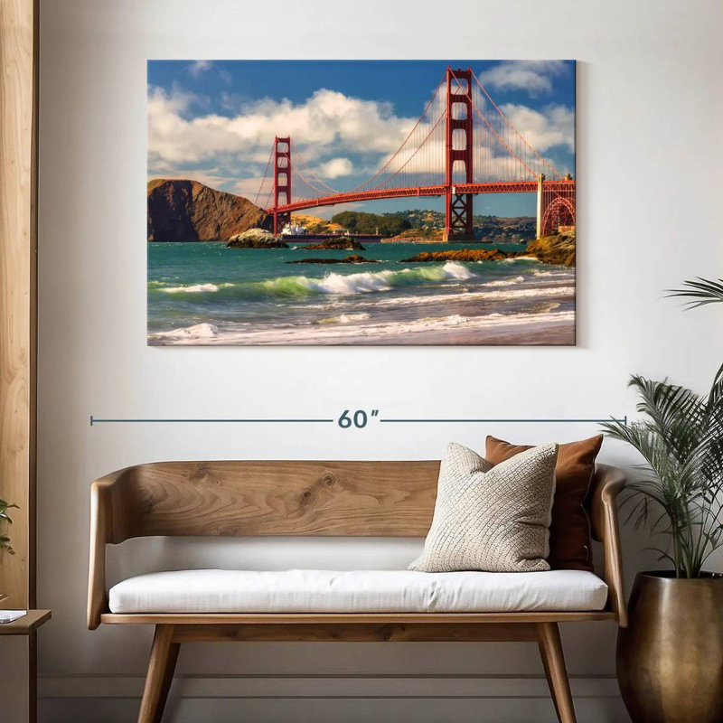 Lilie Baker Beach et Golden Gate, H 32 po x l 48 po