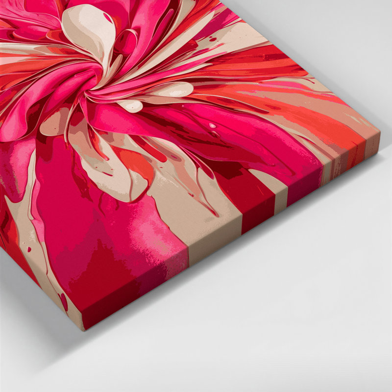 Abstrait aquarelle sur toile rose, H 14 po x l 11 po