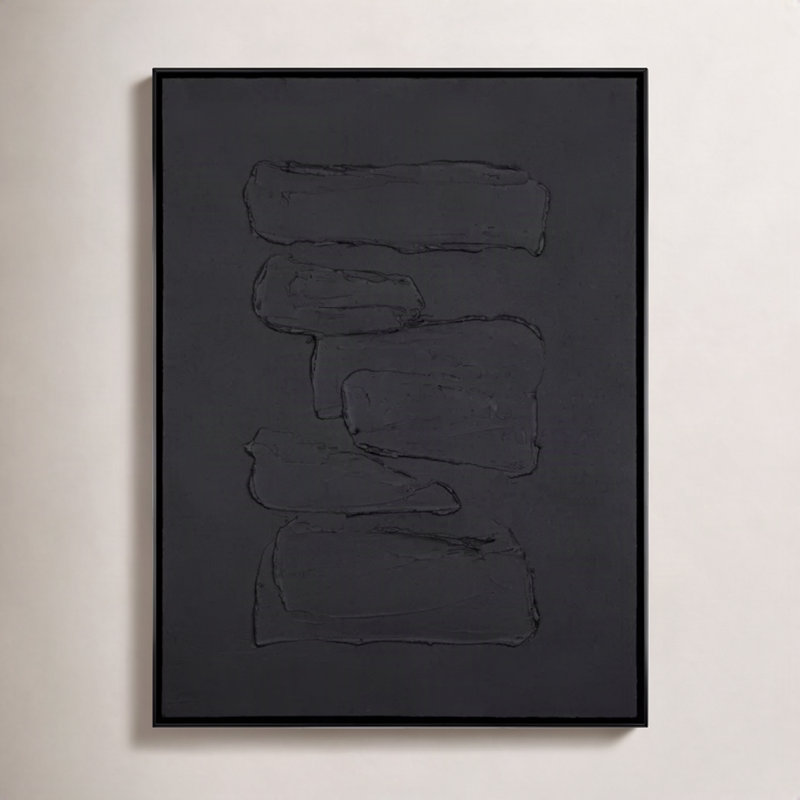 Adriana Abstract Painting, 48" H x 36" W, Black
