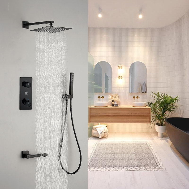 Thermostatic Complete Shower System with Rough in-Valve