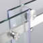 Portes de douche coulissantes en verre sans cadre d'une hauteur de 76 po avec verre trempé transparent de 3/8 po (10 mm), grands rouleaux, rail carré, revêtement autonettoyant des deux côtés