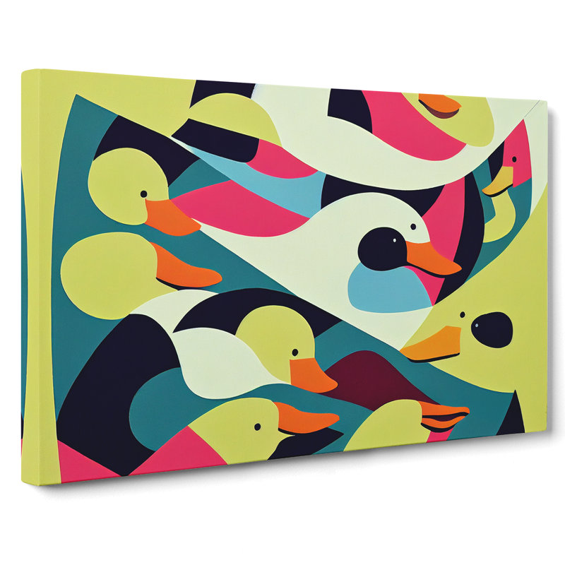Ducks Abstract Vol.3 - Wrapped Canvas, 35cm H x 50cm W x 3cm D