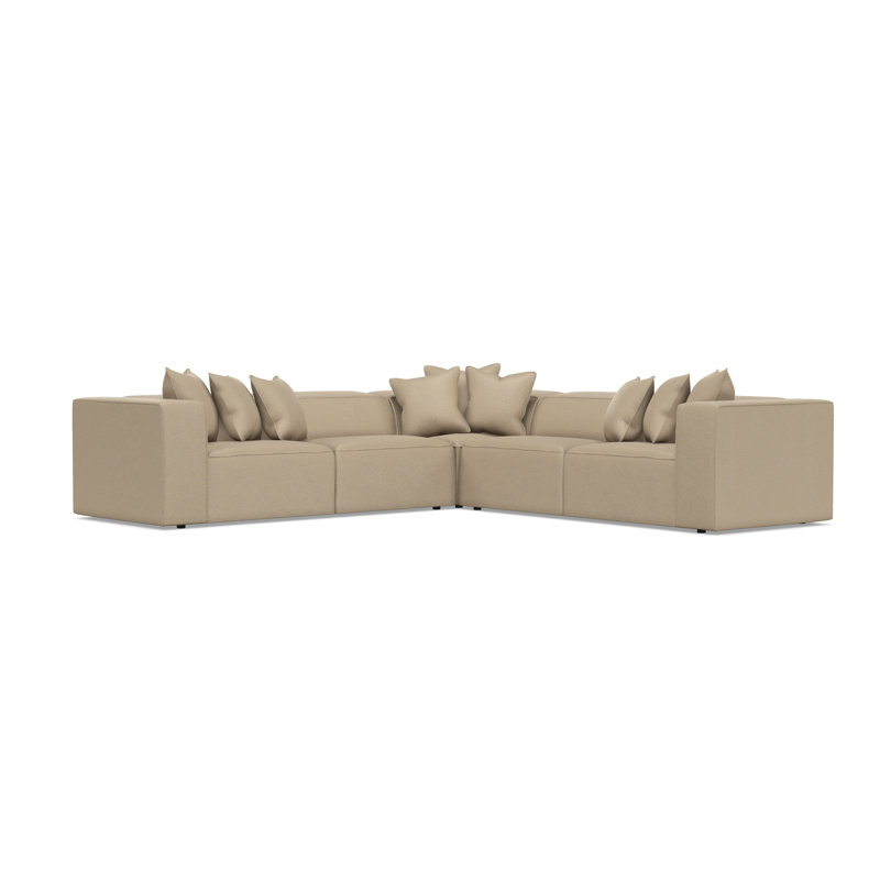 Bernhardt Bliss 3-Piece Fabric Sectional, 28" H x 123.5" W x 123.5" D, Taupe Polyester