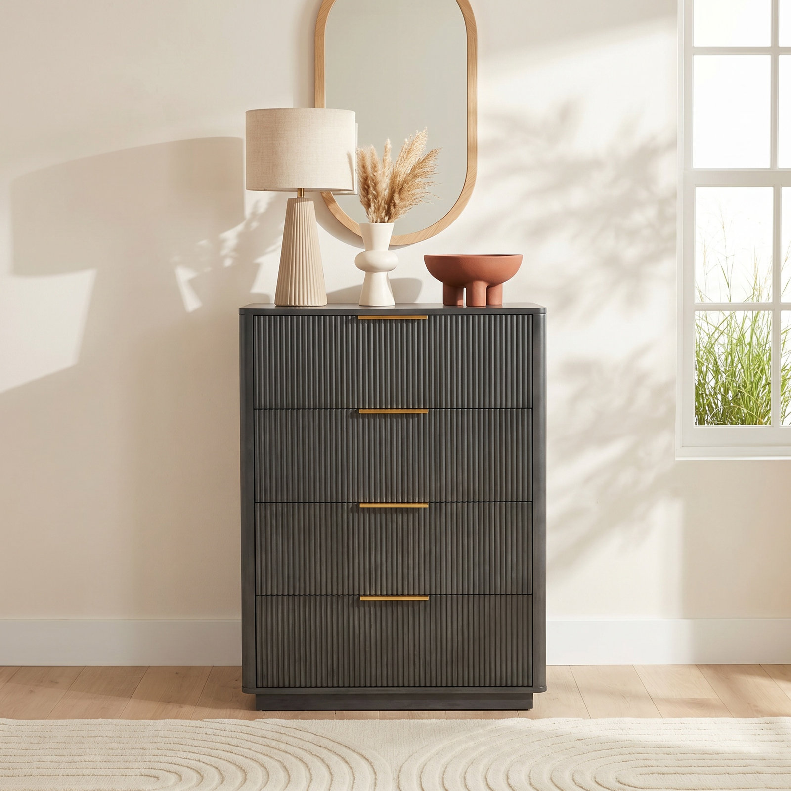 Akira 36" Oak Dresser, Gray Wash