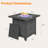 50000 BTU Metal Wicker Propane Fire Pit Table Outdoor Fireplace, Rain Cover, Removable Lid for Patio