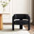 Modern Upholstered Barrel Dining Armchair-568096111