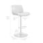 Tabouret de bar réglable avec revêtement en similicuir et détails en bois de noyer