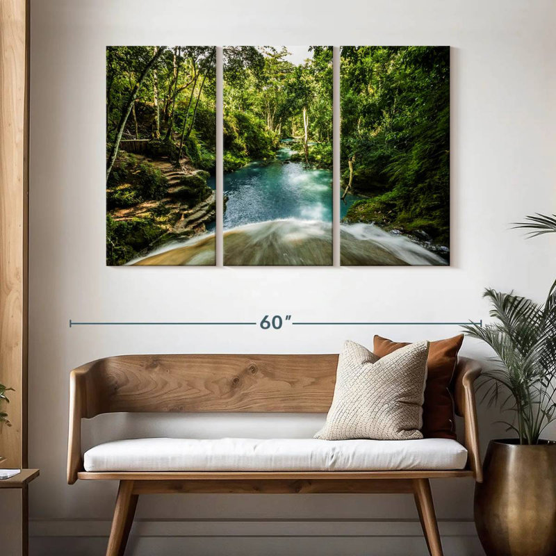 Alvord Jamaican Waterfall Paradise, H 32 po x l 50 po