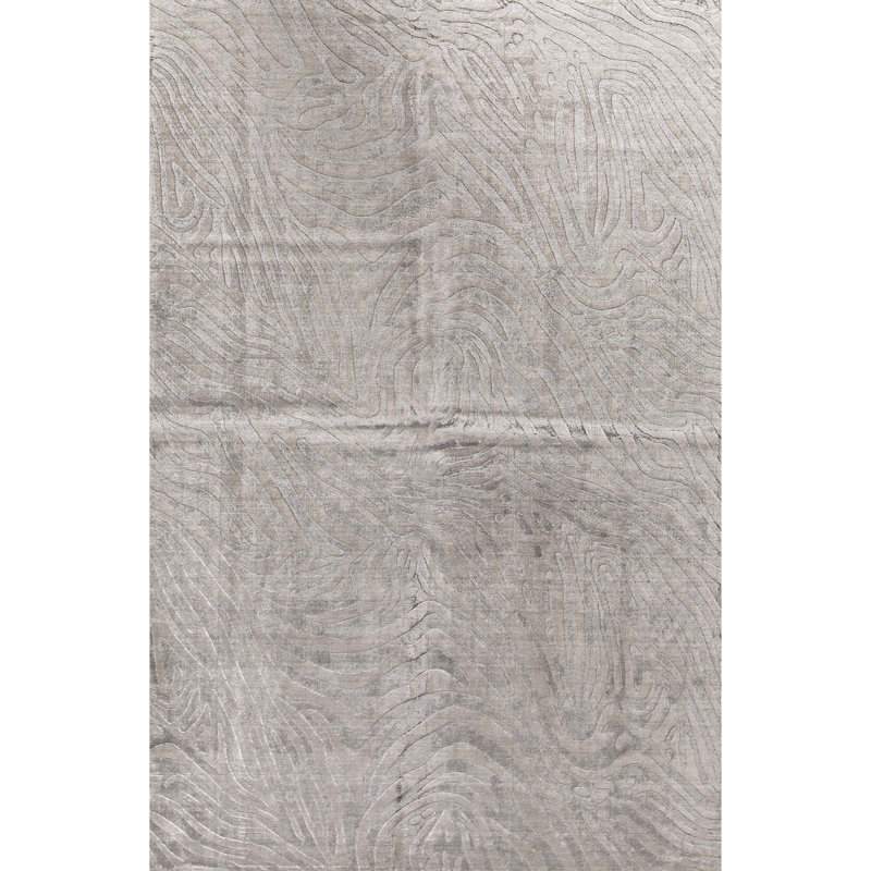 Tapis gris de haute qualité noué à la main
