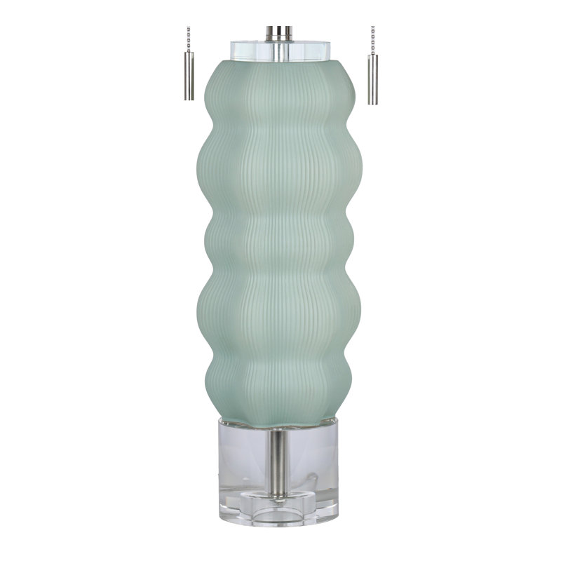 Oceanic Wave - 31" x 12" - Glass & Crystal Table Lamp