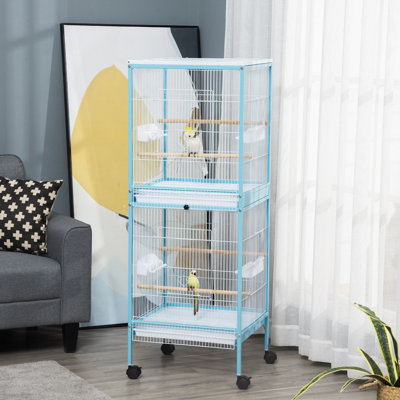 Large Bird Cage With 1.7 Ft. Width For Wingspan, Bird Aviary Indoor With Multi-Door Design, Fit For A Canary, Finch, Conure, 55"