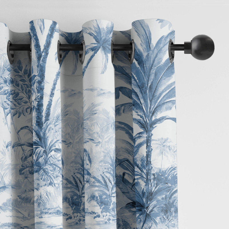 Palmora Toile, Denim, 50" W x 84" L
