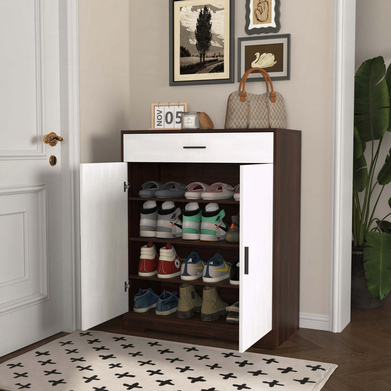 Versatile Wooden Shoe Cabinet with Multiple Storage Options and Stylish Design, Perfect for Organized and Elegant Entryways.