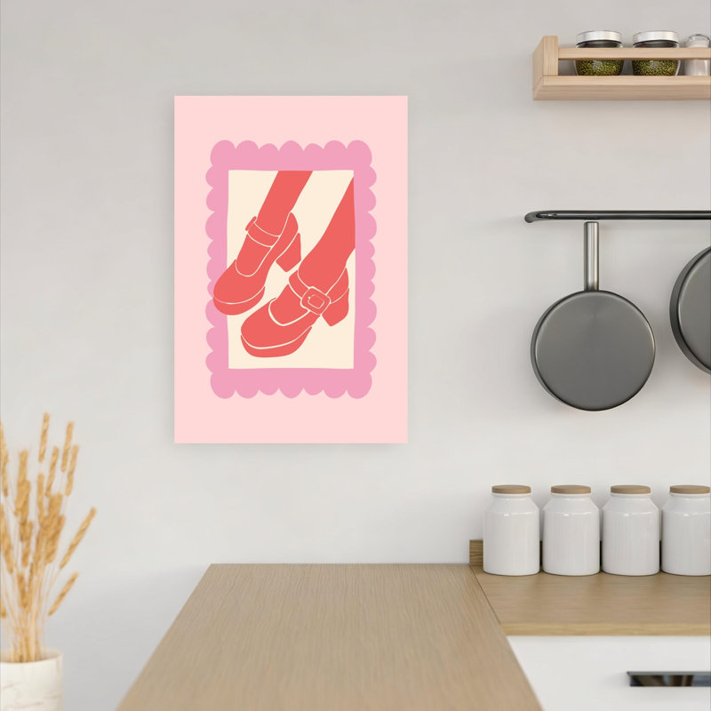 «Pink Mary Jane Heels», impression d'art mural rétro et fantaisiste, H 18 po x l 12 po