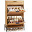 Rattan Shoe Cabinet, Narrow Shoe Storage Organizer with 2 Flip Rattan Drawers & 1 Slide Drawer-229350852
