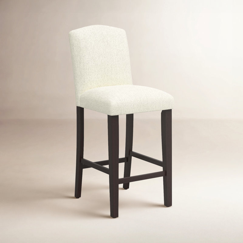 Tabouret de bar et de comptoir April, Tabouret de bar (siège d'une hauteur de 31 po), Tweed Sustain® toile Milsap, Bois noir