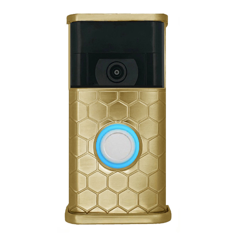 Housse de sonnette Honeycomb (compatible avec Ring 2nd Gen), Laiton satiné