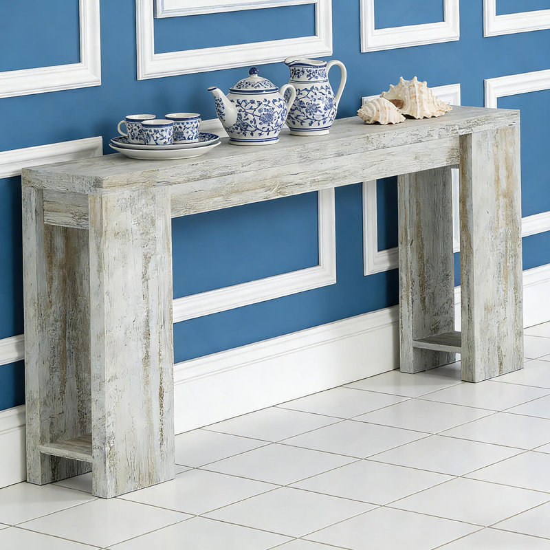 Table d'entrée en bois, console, canapé, Blanc