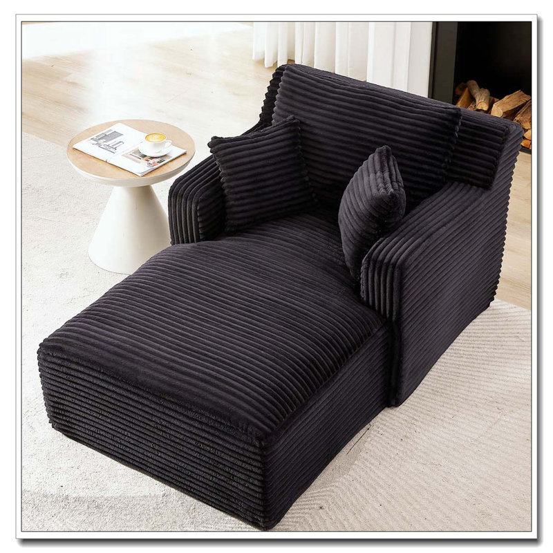 Chaises d'appoint modernes en velours côtelé, Black