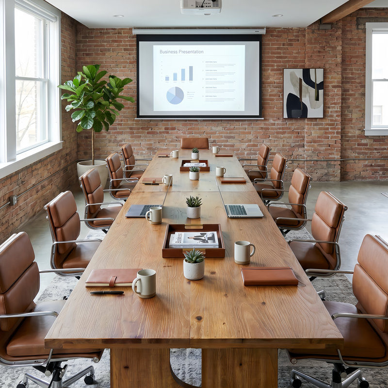 159.99cm Solid Wood Rectangle Conference Table