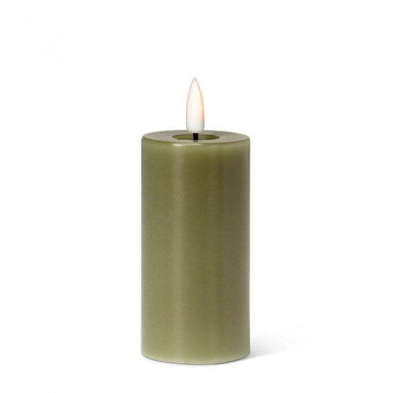 Bougie sans flamme et sans parfum, H 4 po x l 2 po x P 2 po, Vert