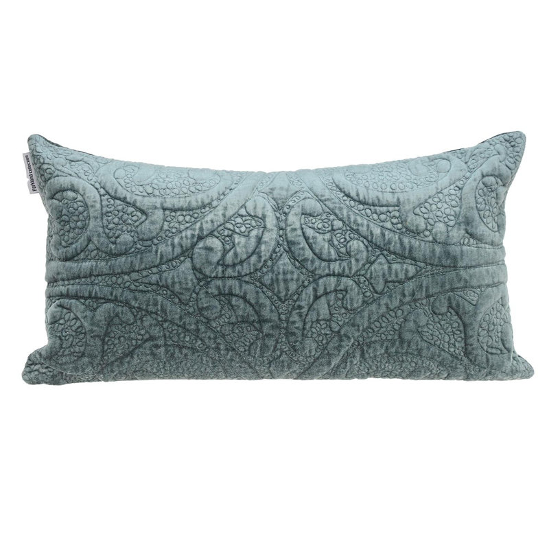 Coussin décoratif en velours matelassé taupe, Écume de mer
