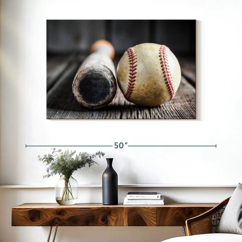 Sireci Bat And Baseball, 26" H x 39" W