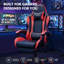 Fauteuil de jeu ergonomique de course, fauteuil de bureau inclinable et pivotant à haut dossier avec coussin de massage lombaire et appui-tête réglable-130830804