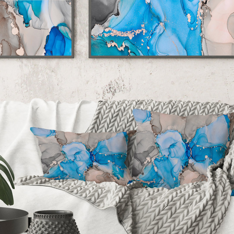 Coussin 12 "x 20" Blue and Grey