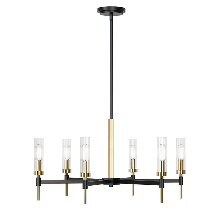Anston 6-Light 26” Wide Chandelier Light with Clear Glass