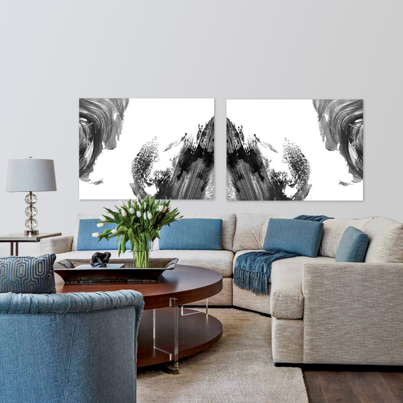 Black & White Fumes Painting, 40" H x 60" W, Metal