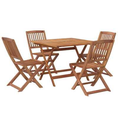 Moraga 4 - Person Acacia Wood Patio Dining Set with Square Table