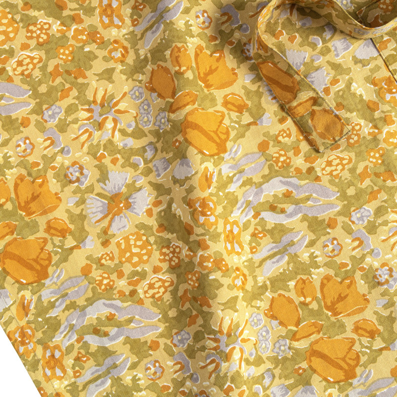 Jardine Floral Cotton Bib Apron, Mustard/Gray
