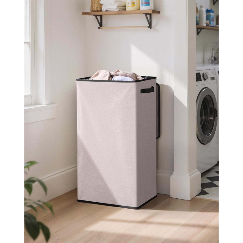 Bhargava Fabric Laundry Hamper with Handles, Beige