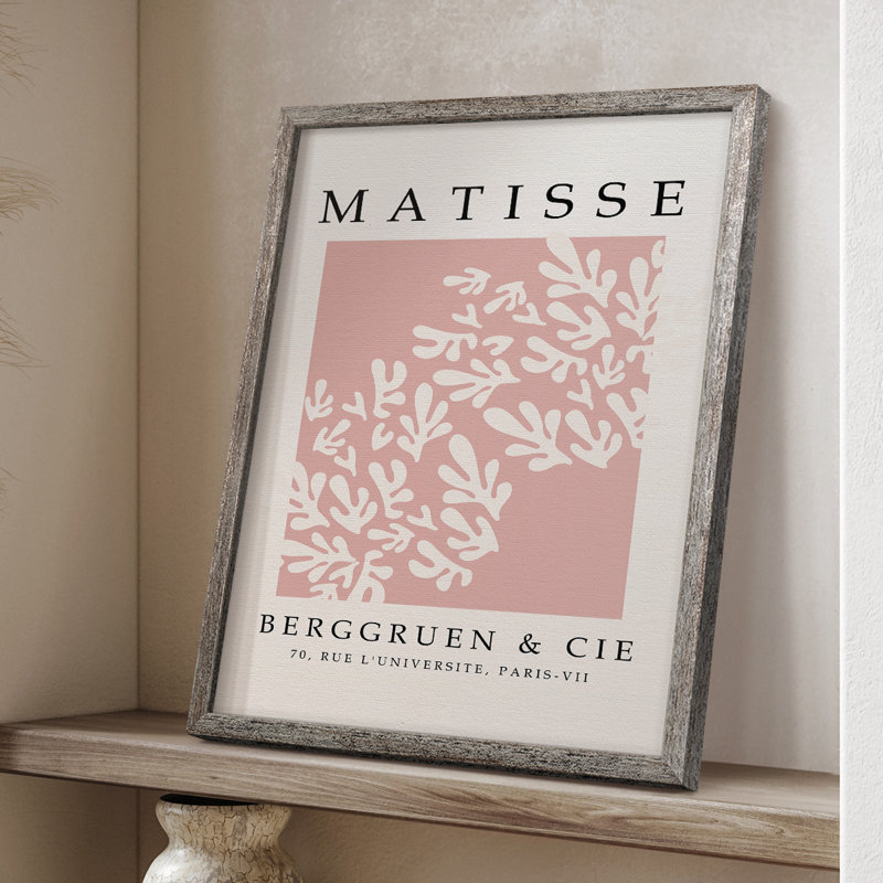 Matisse Cxxix, reproduction d'art encadrée - bois massif, H 15 po x l 12 po