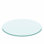 Plateau de table rond en verre Isola, bord biseauté