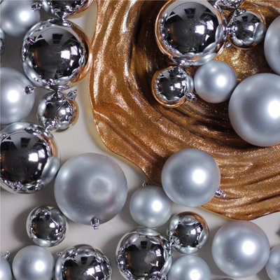 50ct Shatterproof 2-Finish Christmas Ball Ornaments