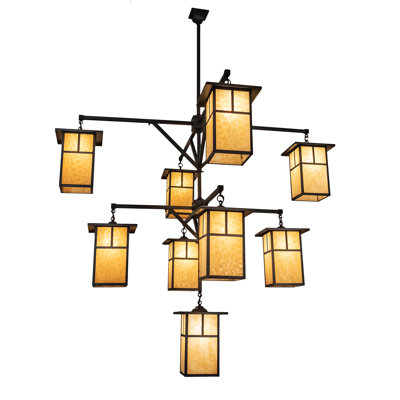 Hyde Park "T" Mission 9 - Light Dimmable Square / Rectangle Chandelier
