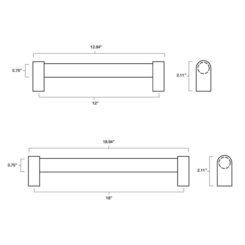Clarity Acrylic Appliance Pull, Satin Nickel/Clear, 18"