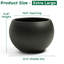 Pot de fleurs Fiberstone Sphere, pot de fleurs rond de 21,3 po de diamètre avec trou de drainage, grandes jardinières pour l'intérieur et l'extérieur, ouverture de 16,6 po à 14,8 po de hauteur, très grand, noir-1171051896-1171051897