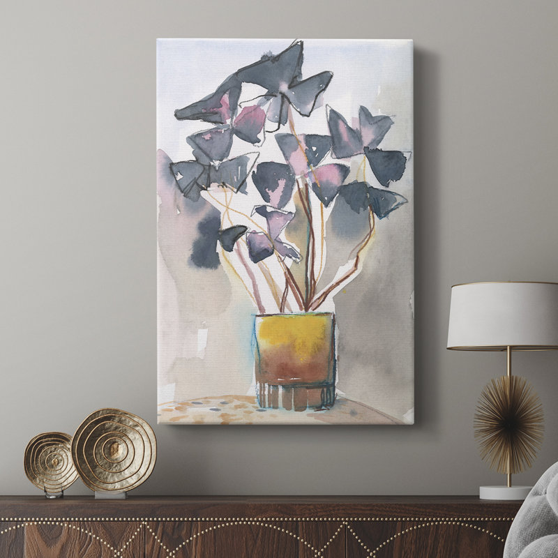 Oxalis dans un vase II - galerie Cavas sur mesure, H 36 po x l 24 po