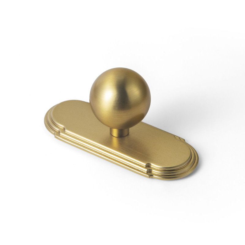 Bouton rond de 1,2 po de diamètre avec panneau, 1", Or brossé
