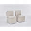 Chaise rembourrée en lin sans accoudoirs-575569043