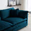 4 Canapé modulaire avec canapé 2 places et repose-pieds en chenille bleue