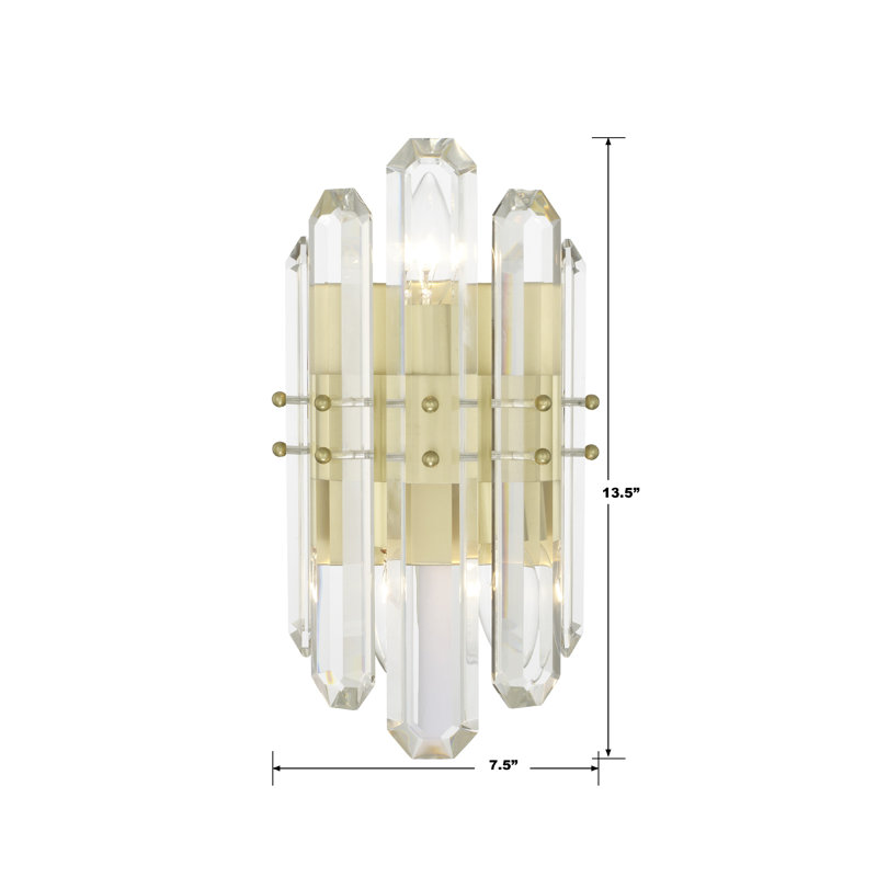 Demitrius Candle Wall Light, Aged Brass