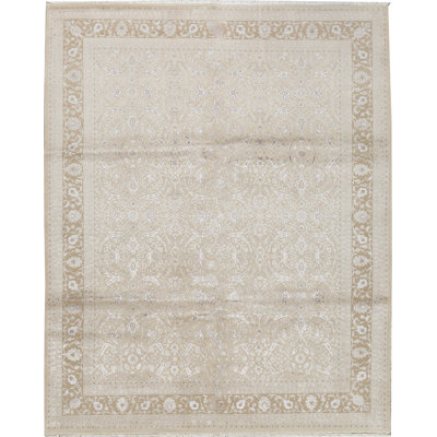Hand-Knotted High-Quality Beige and Cream Area Rug