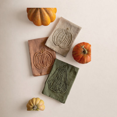 Embroidered Thanksgiving Tea Towel
