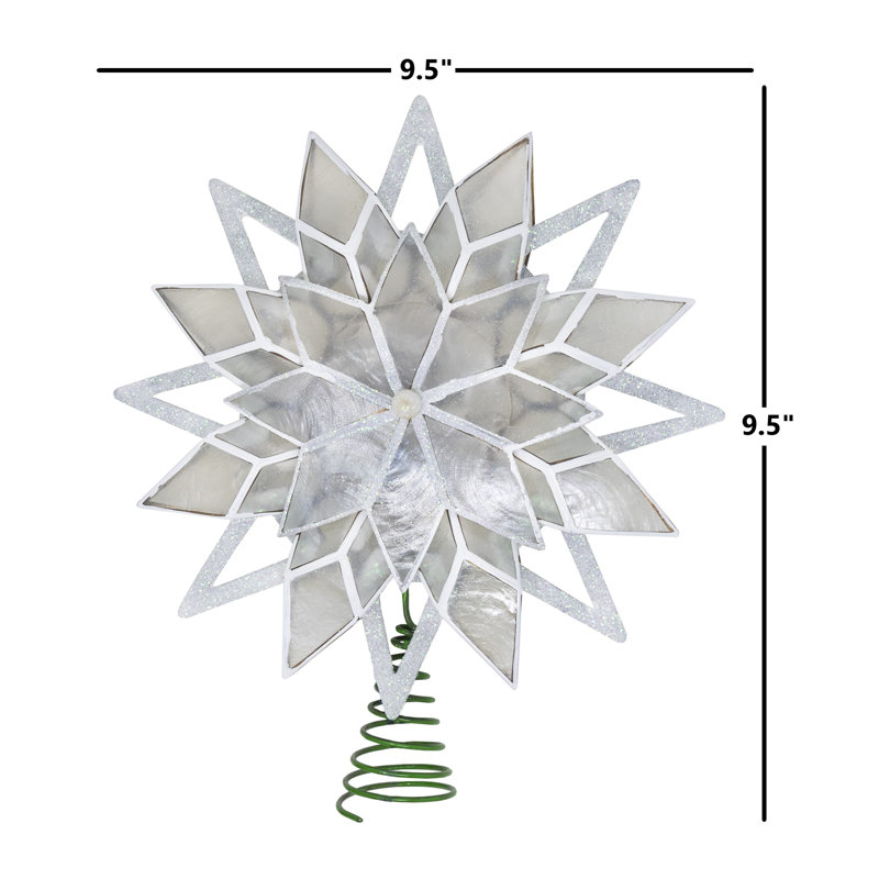 9.5'' Lighted Tree Topper, White/Green